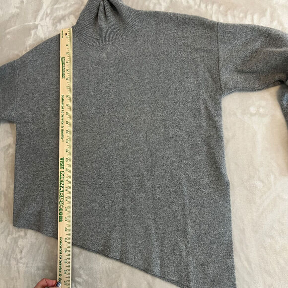 Nap Loungewear Sweater Womens OS Grey Slant Turtleneck Wool Minimal Preppy - Picture 9 of 13